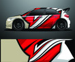 © yogart - Rally car decal graphic wrap vector, abstract background