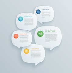 Wall Mural - 5 infographics with bubble speech template design.