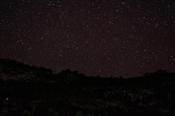 night photography in a fully star sky
