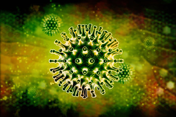 Wall Mural - hiv virus 3d illustration in digital background