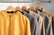 © Pixel-Shot - Stylish male clothes on hanger in wardrobe
