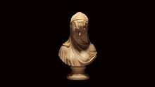 White Stone Woman Bust Sculpture With Drapery 3d Illustration 3d Render