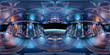 High resolution HDRI panoramic view of a spaceship interior. 360 panorama reflection mapping of a futuristic spacecraft room 3D rendering