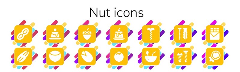 Sticker - nut icon set