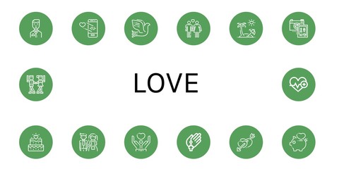 Canvas Print - love icon set