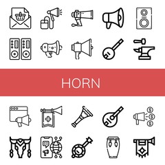 Canvas Print - horn simple icons set