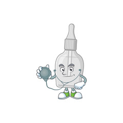 Poster - A dedicated Doctor bottle with pipette Cartoon character with stethoscope