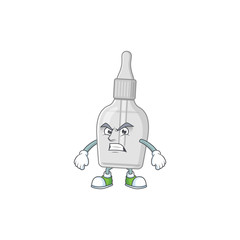 Poster - Mascot design style of bottle with pipette with angry face