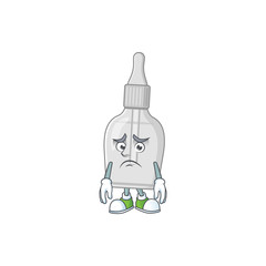 Canvas Print - Cartoon picture of bottle with pipette with worried face