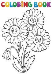 Poster - Coloring book daisy flower image 1