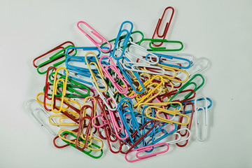 Paper clips isolated on white background