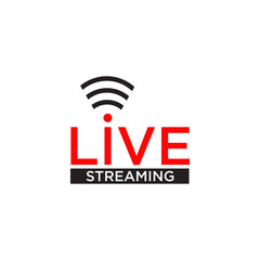 Wall Mural - Live streaming text logo design template