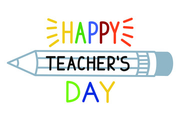 Greeting card for teacher's day. Simple vector illustration.