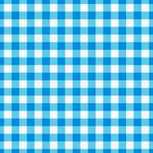 Blue Checkered Textile Products. Texture Gingham Seamless Pattern Vector Illustration Squares Or Rhombus For Fabric, Napkin, Plaid, Tablecloths, Towel, Clothes, Linen, Dresses, Bedding Blankets Quilts