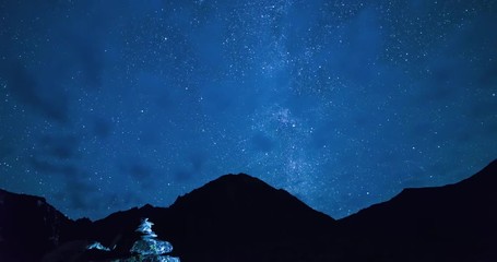 mountain night stars timelapse