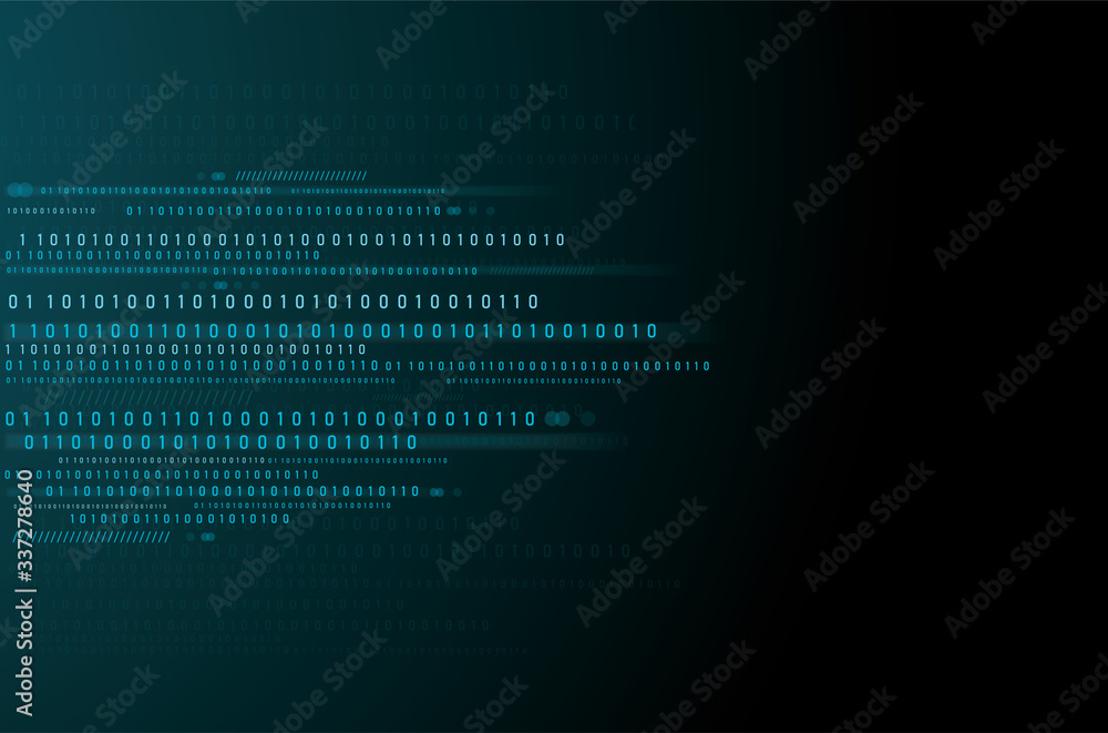 Abstract Technology Background. binary data and streaming binary code ...