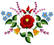 © Katangkoro - Flower bouquet embroidery folk pattern