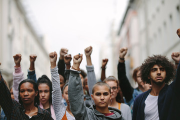 Activists protesting on the street