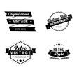 © zeroorangestudio - set of vintage retro labels. black and white classic ribbons banners group with place for your text. Ribbons for design, business, logo, cards. vector