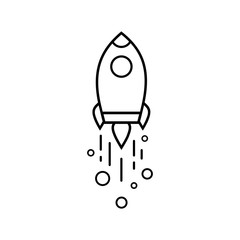 Wall Mural - line rocket or spaceship icon vector logo design black symbol isolated on white background. vector e