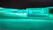 Closer look of the COVID-19 coronavirus vaccine syringe 