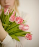 Fototapeta Tulipany - bouquet of pink tulips for mother's day