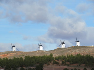 Beautiful windmills very old and that describe a very Spanish landscape