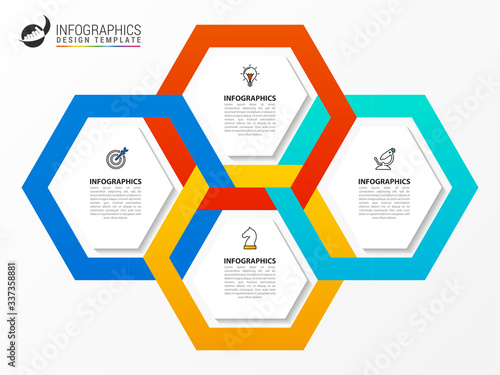 Fotografía Infographic design template. Creative concept with 4 steps