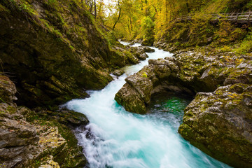 Canvas Print - The stormy, cold waters of the river