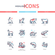 Animals Collection - Line Design Style Icons Set