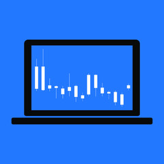 tablet pc with graph on screen. Investment and crisys