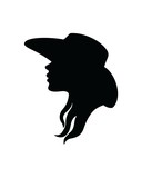 Fototapeta  - Kowboyka profilu głowy dziewczyny w kowbojskim kapeluszu