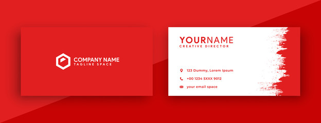 Wall Mural - red business card design, business card with new 2020 color trend flame scarlet