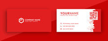 Red Business Card Design, Business Card With New 2020 Color Trend Flame Scarlet