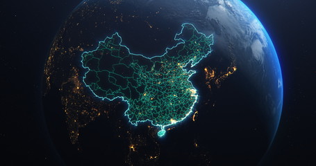 planet earth from space people's republic of china highlighted, elements of this image courtesy of n