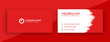 red business card design, business card with new 2020 color trend flame scarlet