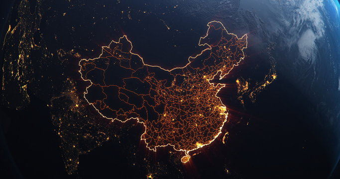 planet earth from space people's republic of china highlighted, elements of this image courtesy of n