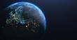 canvas print picture - Planet Earth from Space EU Europe Countries highlighted, elements of this image courtesy of NASA