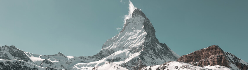 Leinwandbilder - panoramic view to the majestic Matterhorn mountain, Valais, Switzerland