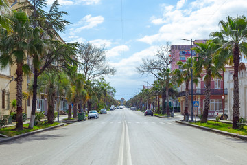 Wall Mural - The main road to the center of the city Poti