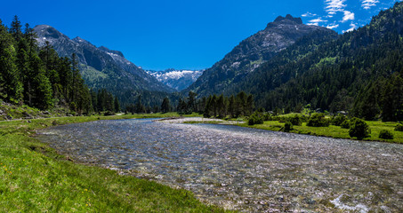 Poster - Nice landscape of Marcadau Valley in the French Pyrenees, Trip to Cauterets, France.