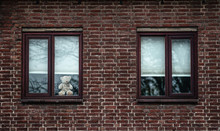 Teddy Bear At A Window As Part Of "bear Hunting" Game To Help Distract Kids During The Coronavirus Lockdown 
