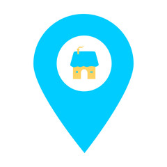 home location map pin pointer icon. Element of map point for mobile concept and web apps. Icon for website design and app development. Premium real estate, industrial house icon sign