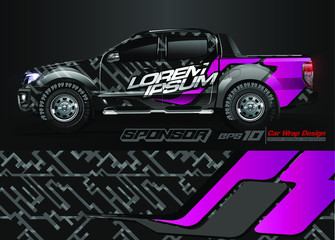 rally car livery design vector. abstract race style background for vehicle vinyl sticker wrap
