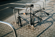 Bicycle Rack Locked On Bicycle Holder