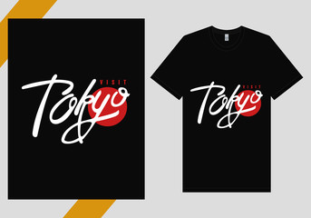 Tokyo City Text for T-shirt Design. Hand Lettering Typography concept. Inspirational Quote. Prints on T-shirts. vector illustration