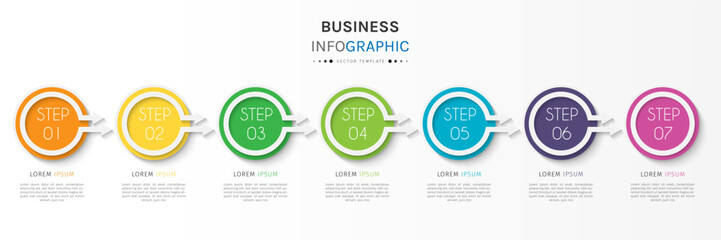 Business infographic element with options, steps, number vector template design