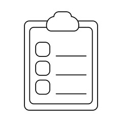 Poster - clipboard with paper sheets , line style icon