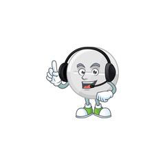 Sticker - White pills cartoon character style speaking on headphone