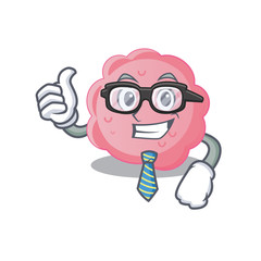 Poster - An elegant anaplasma phagocytophilum Businessman mascot design wearing glasses and tie